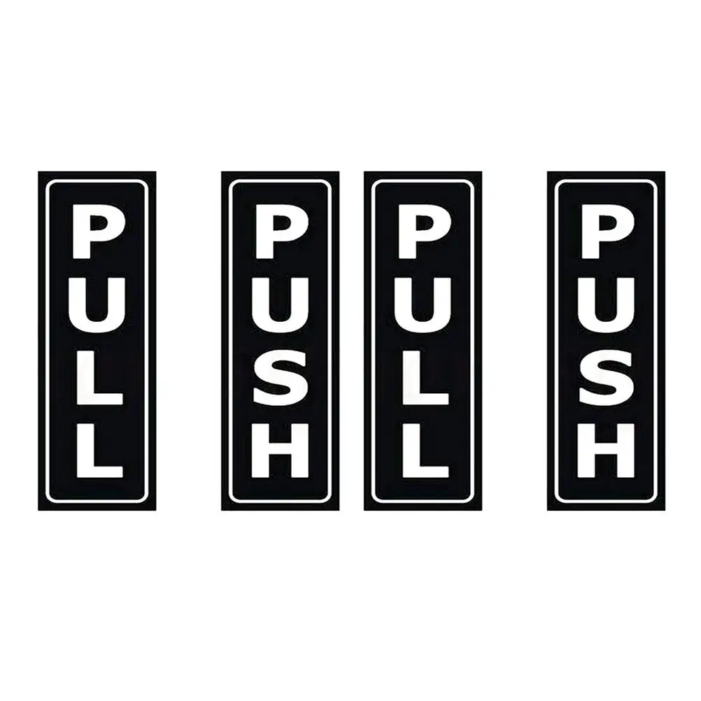 4 Pcs Door Stickers PVC Waterproof Adhesive Push Pull Decals Smooth Surface Walls Glass Metal Plastic Creative Sign
4 Pcs Door Stickers PVC Waterproof Adhesive Push Pull Decals Smooth Surface Walls Glass Metal Plastic Creative Sign