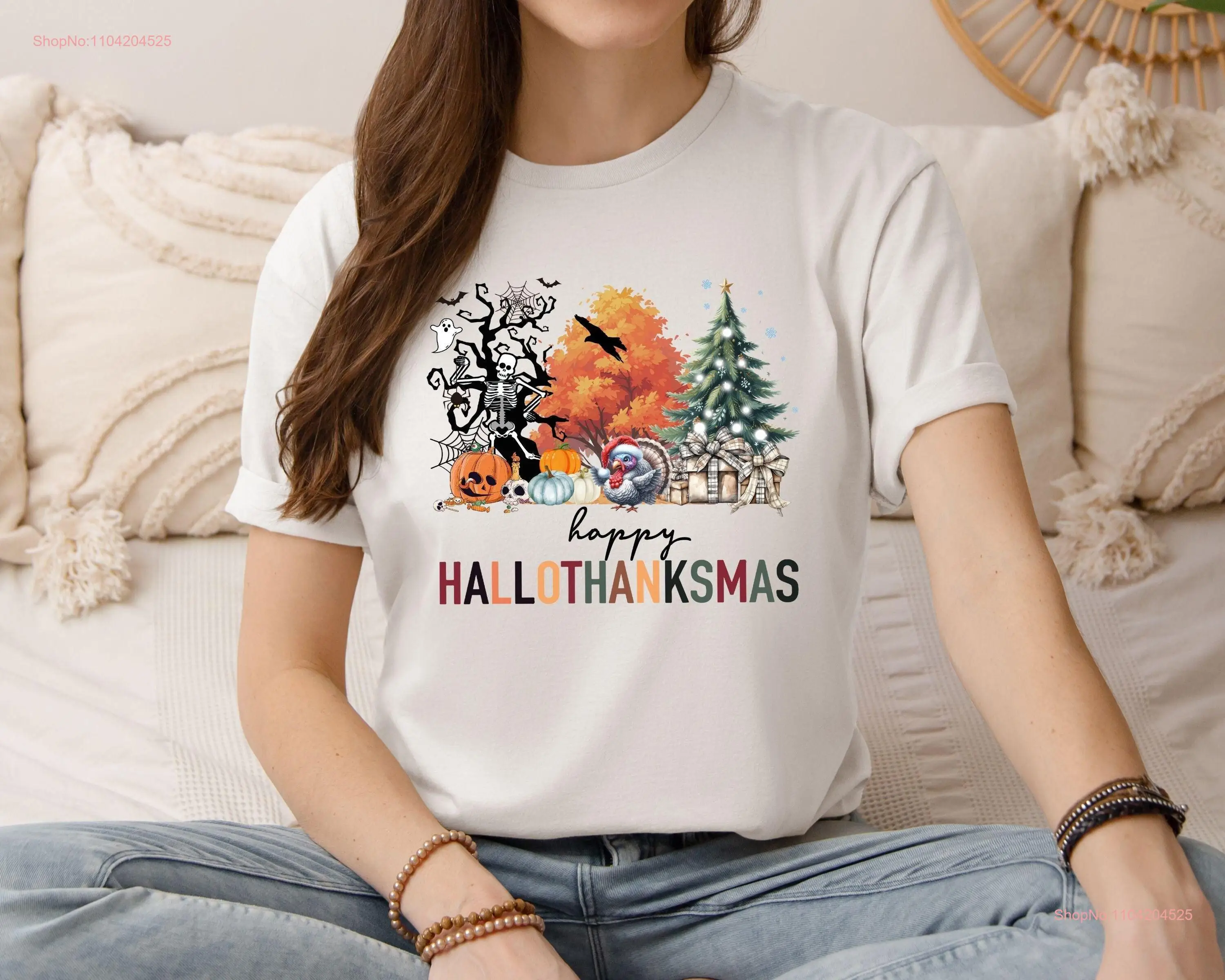 Футболка Happy Hallothanksmas на Хэллоуин, День Благодарения, осень, праздник, Рождество, длинные или с короткими рукавами
Футболка Happy Hallothanksmas на Хэллоуин, День Благодарения, осень, праздник, Рождество, длинные или с короткими рукавами