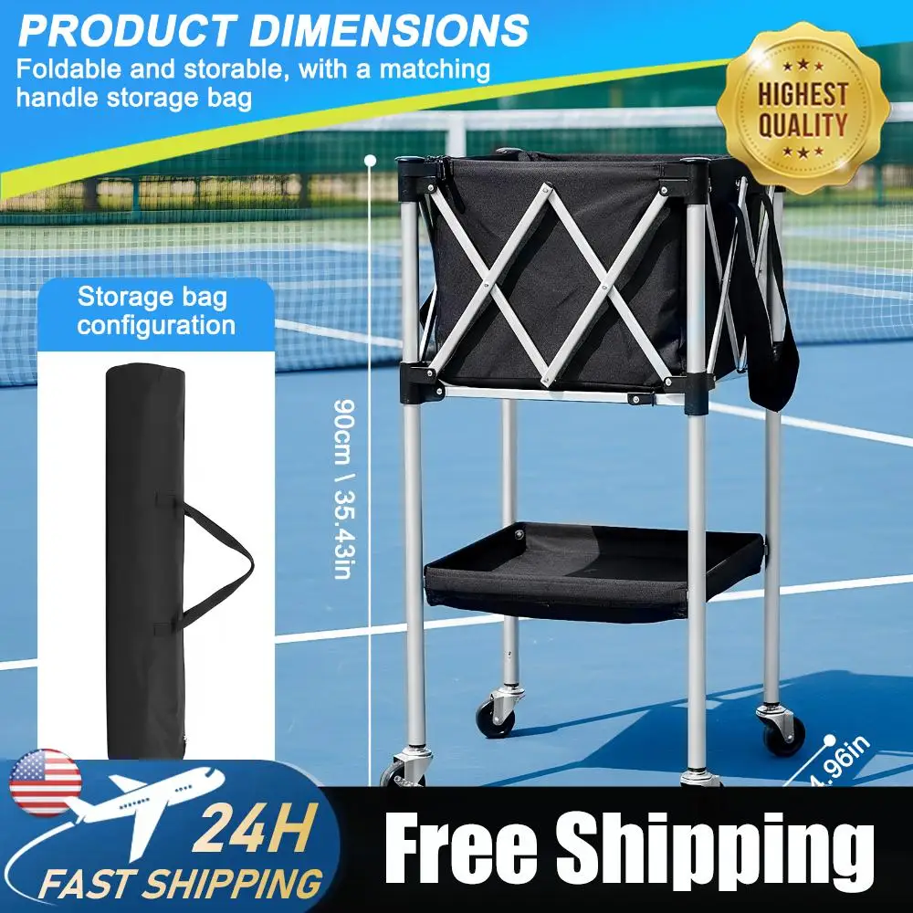 Tennis Ball Basket Foldable Sports Teaching Cart with Wheels with Storage Bag for Training/Teaching
Tennis Ball Basket Foldable Sports Teaching Cart with Wheels with Storage Bag for Training/Teaching
