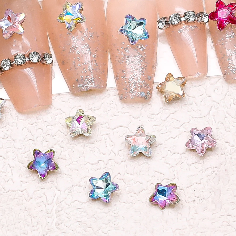 20pcs 8MM Pointed Bottom Star Nail Art Charm 3D Aurora Glass Starfish Nail Rhinestones DIY Summer Shiny Crystal Nail Accessories
20pcs 8MM Pointed Bottom Star Nail Art Charm 3D Aurora Glass Starfish Nail Rhinestones DIY Summer Shiny Crystal Nail Accessories