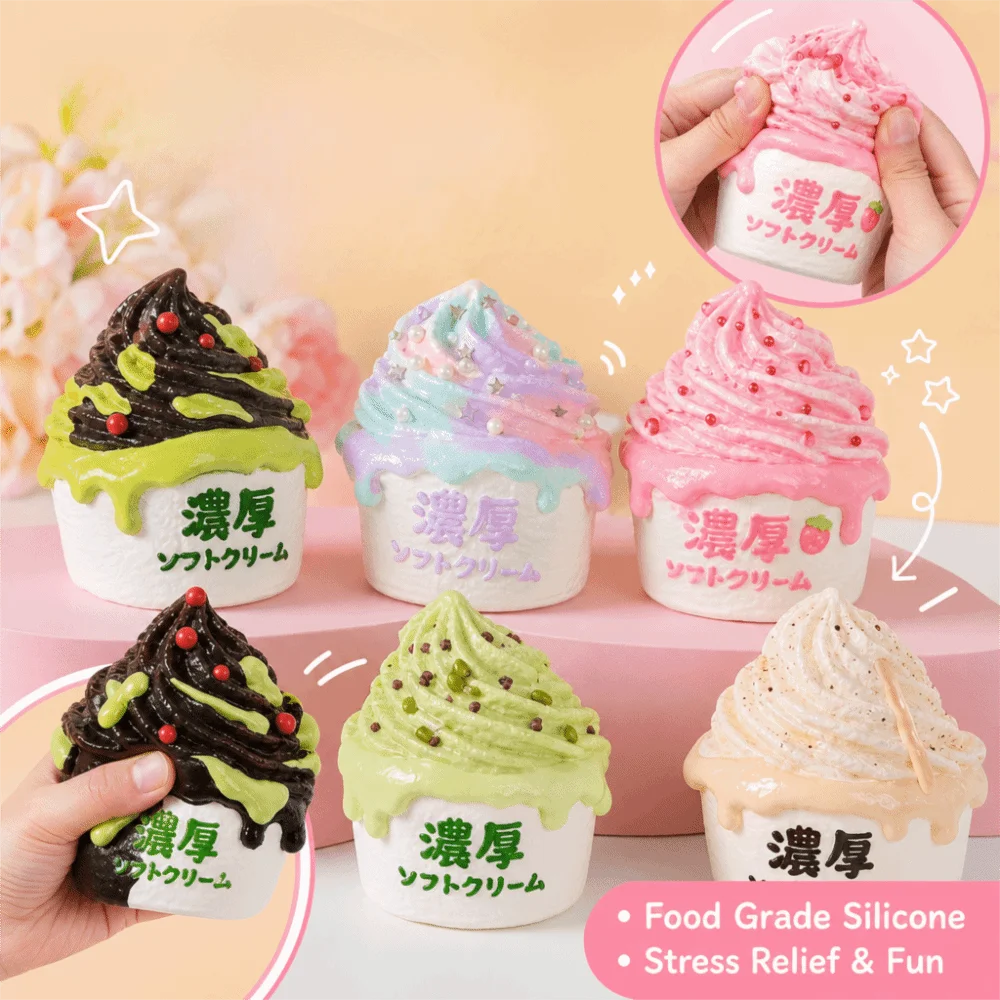 Simulation Ice Cream Squeeze Toy Slow Rebound Food-Grade Silicone Slow Rebound Toy Ice Cream Rich Series Stress Relief
Simulation Ice Cream Squeeze Toy Slow Rebound Food-Grade Silicone Slow Rebound Toy Ice Cream Rich Series Stress Relief