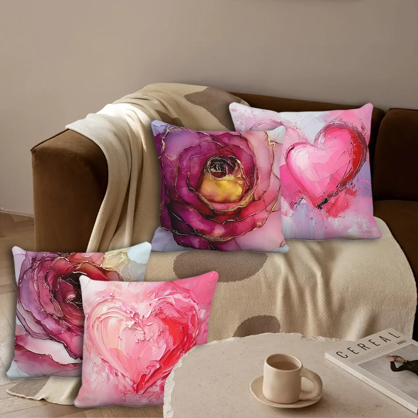 Художественные наволочки с розовой розой и сердцем, картина маслом: наволочки для домашнего декора в романтическом стиле
Художественные наволочки с розовой розой и сердцем, картина маслом: наволочки для домашнего декора в романтическом стиле