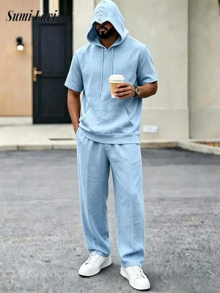 Daily Leisure Mens Loose Linen Outfits 2026 Spring Summer Casual Short Sleeve Hooded T Shirts And Shorts Men Suits Vintage Sets
Daily Leisure Mens Loose Linen Outfits 2026 Spring Summer Casual Short Sleeve Hooded T Shirts And Shorts Men Suits Vintage Sets