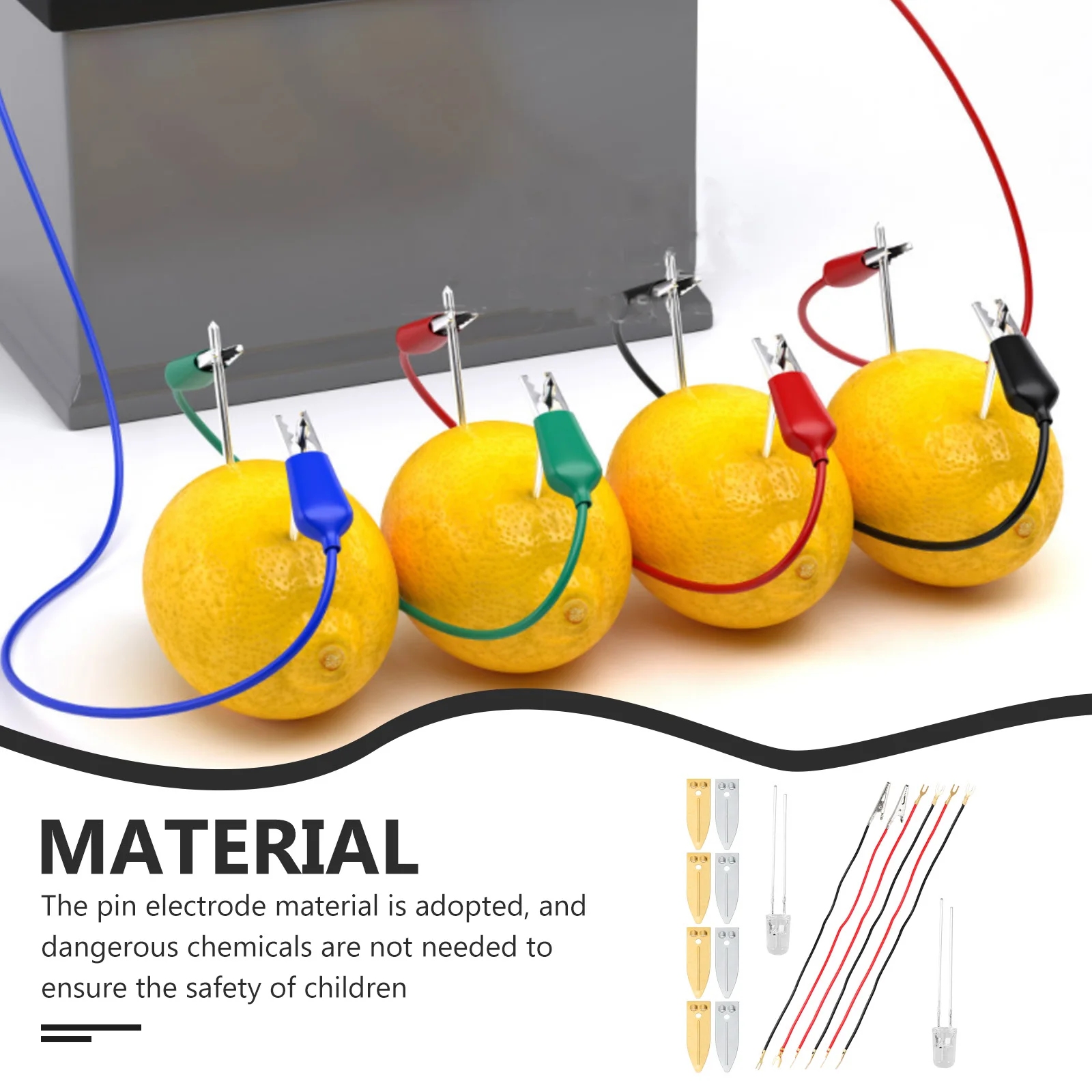 Fruit Material Project Kit Electrode Science Experiment Copper Plated Zinc Potato Student DIY Physics Tool Parts Family
Fruit Material Project Kit Electrode Science Experiment Copper Plated Zinc Potato Student DIY Physics Tool Parts Family