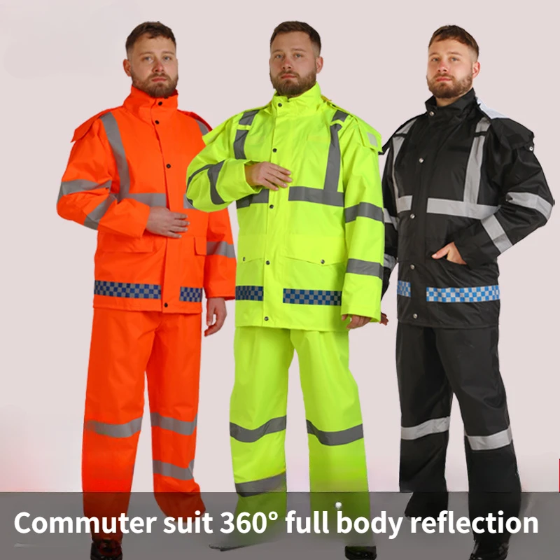 Traffic reflective raincoat rain pants set fluorescent green outdoor duty patrol safety raincoat
Traffic reflective raincoat rain pants set fluorescent green outdoor duty patrol safety raincoat