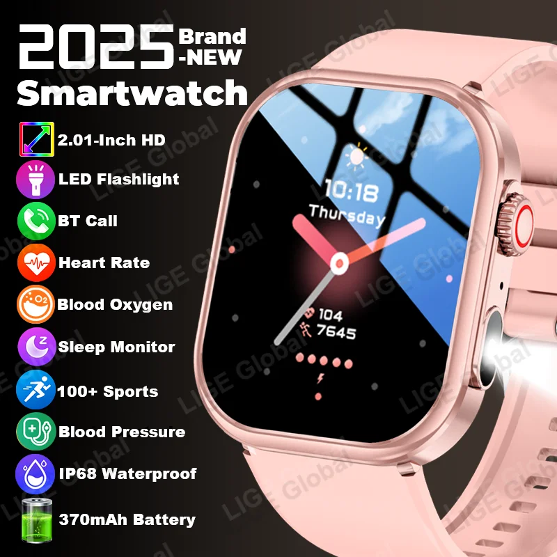 LIGE Новые женские умные часы с фонариком, 2,01 дюйма, HD-дисплей, AI Voice, Bluetooth-вызов, спортивные часы, монитор здоровья, мужские умные часы 2025
LIGE Новые женские умные часы с фонариком, 2,01 дюйма, HD-дисплей, AI Voice, Bluetooth-вызов, спортивные часы, монитор здоровья, мужские умные часы 2025