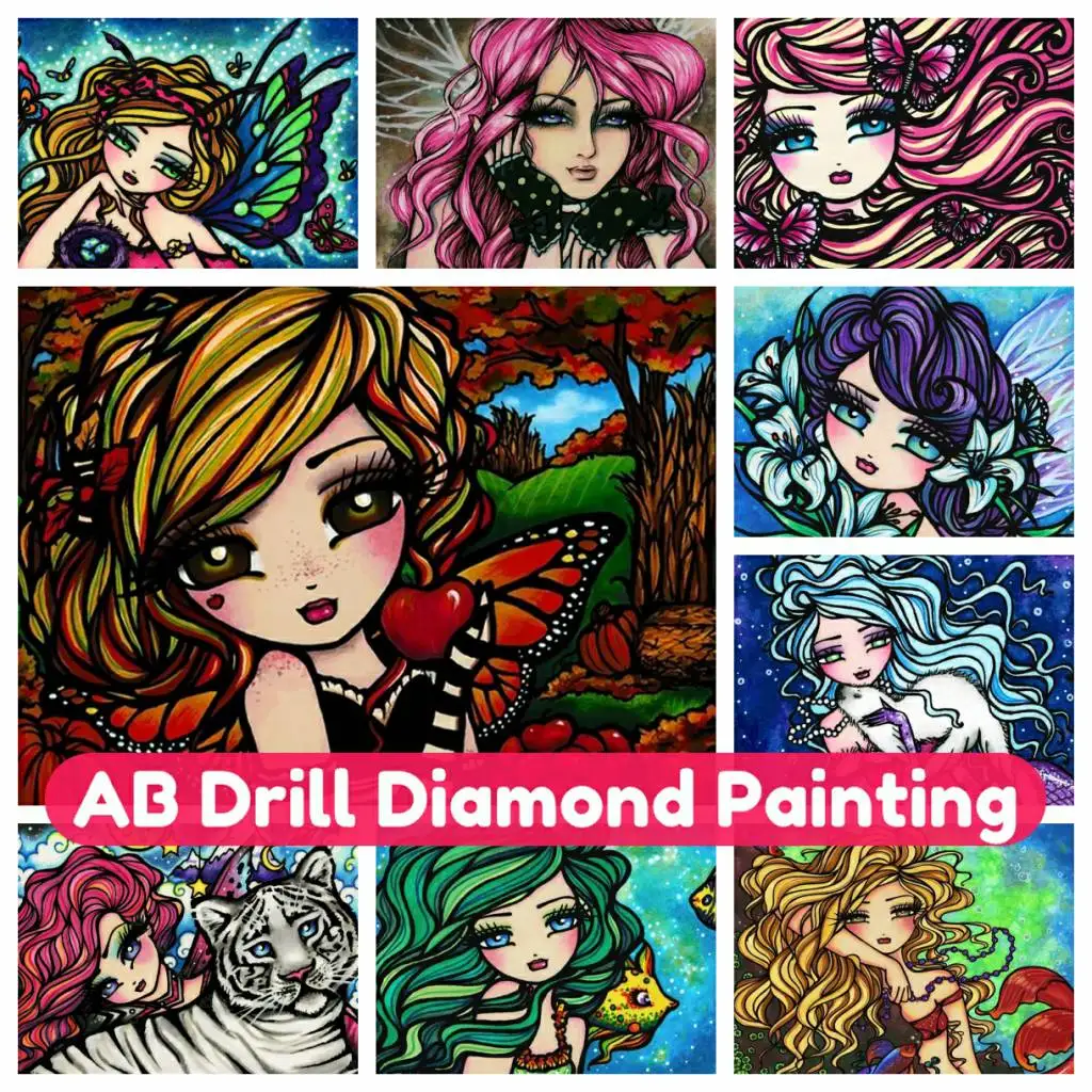 DIY Kit Mosaic Art AB Diamond Painting 5D Eyes Fairy Girl Embroidery Handmade Full Drill Round Square Cross Stitch Gift for Kids
DIY Kit Mosaic Art AB Diamond Painting 5D Eyes Fairy Girl Embroidery Handmade Full Drill Round Square Cross Stitch Gift for Kids
