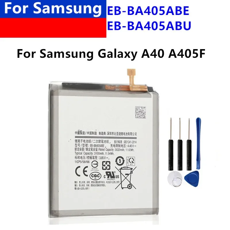 3100mAh battery EB-BA405ABE EB-BA405ABU for Samsung Galaxy A40 2019 SM-A405FM/DS a405fn/DS GH82-19582A
3100mAh battery EB-BA405ABE EB-BA405ABU for Samsung Galaxy A40 2019 SM-A405FM/DS a405fn/DS GH82-19582A