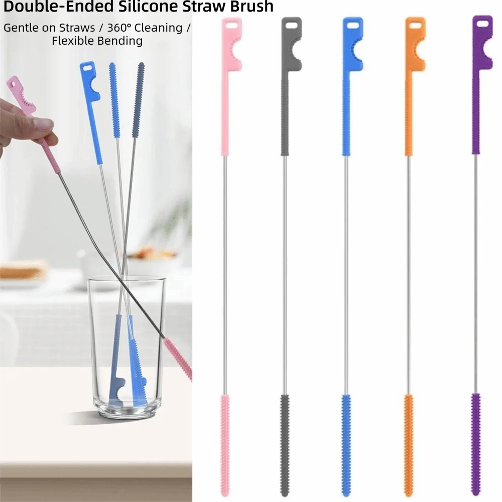 Reusable 26cm Extended Version Silicone Straw Brush Dual-head Design Bendable Extra Long Brush Straw Cleaning Brush Pacifier
Reusable 26cm Extended Version Silicone Straw Brush Dual-head Design Bendable Extra Long Brush Straw Cleaning Brush Pacifier