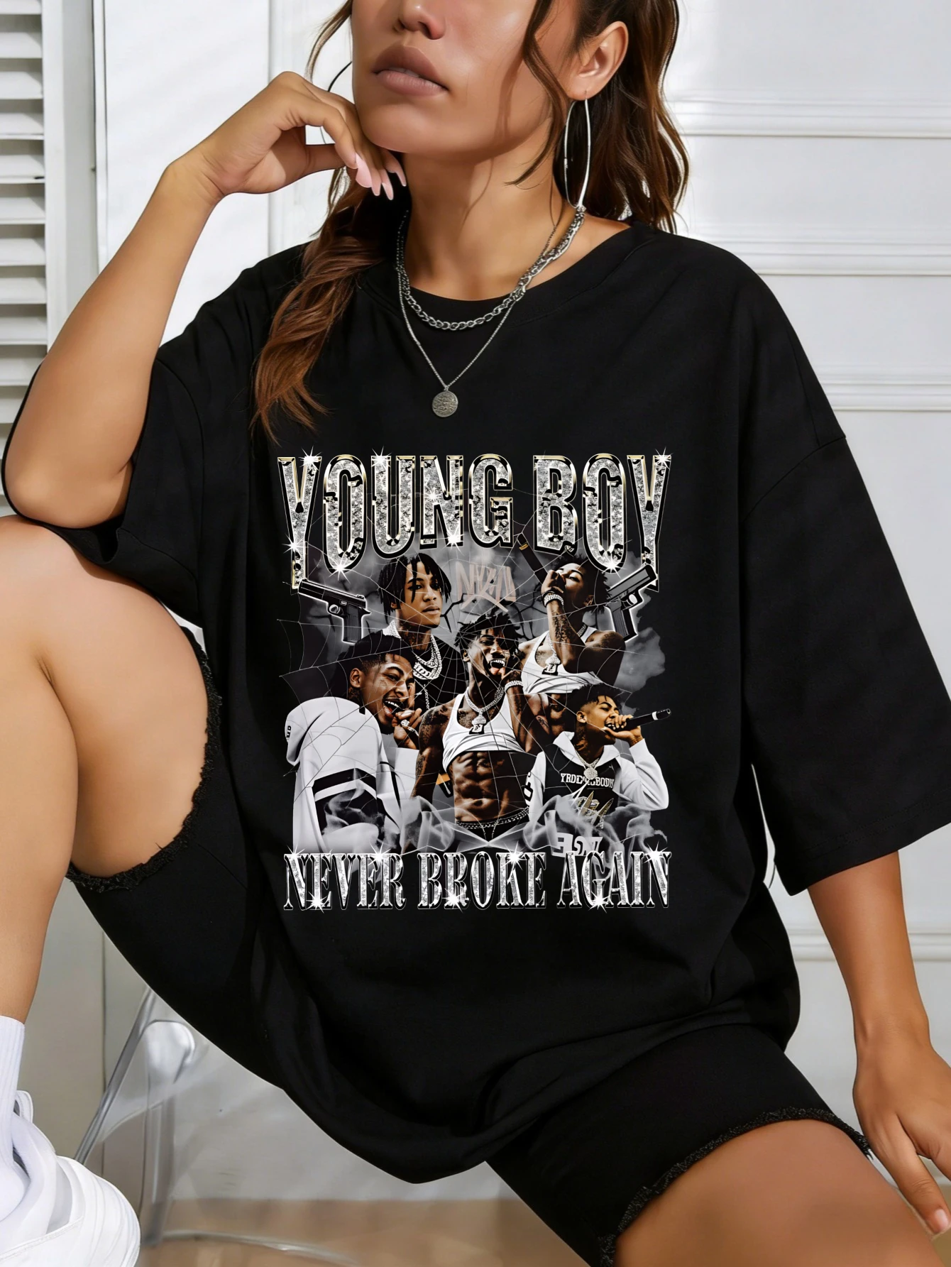 Women Oversized Cotton Streetwear Graphic Tshirt, Young Boy Never Broke Again Printed Casual Summer Tee for Women
Women Oversized Cotton Streetwear Graphic Tshirt, Young Boy Never Broke Again Printed Casual Summer Tee for Women