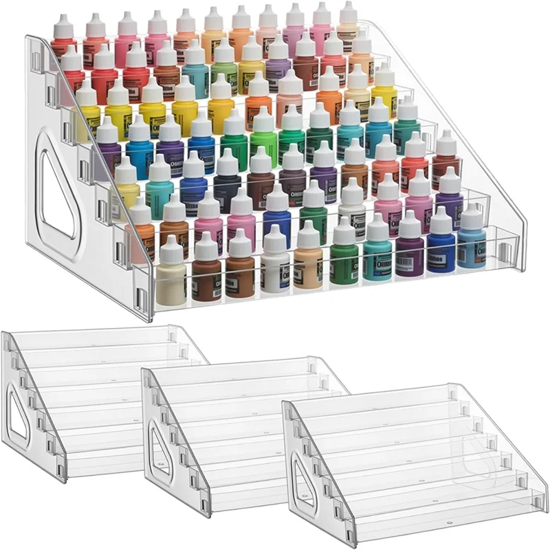 For Bottles Compatible 4-Pack Clear Paint Organizer 7 Layer Rows Acrylic Storage Rack Craft Holder Miniature
For Bottles Compatible 4-Pack Clear Paint Organizer 7 Layer Rows Acrylic Storage Rack Craft Holder Miniature