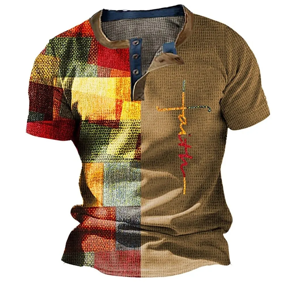 Fashion Henley Shirts 3D Color Splicing Print T-Shirts Casual Comfortable Loose Short Sleeve Tops Summer Street Vintage Clothing
Fashion Henley Shirts 3D Color Splicing Print T-Shirts Casual Comfortable Loose Short Sleeve Tops Summer Street Vintage Clothing