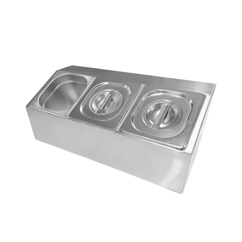 Restaurant Catering Stainless Steel Polished Finish Countertop Condiment Food Container Holder 3 Commercial Use Buffet
Restaurant Catering Stainless Steel Polished Finish Countertop Condiment Food Container Holder 3 Commercial Use Buffet