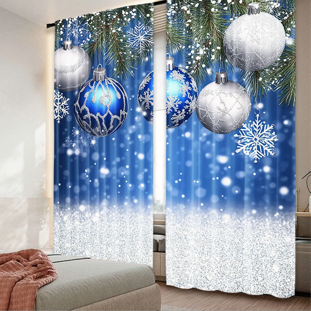2Pcs Winter Wonderland Christmas Curtains Blue And White Christmas Balls Christmas Snowflake Snow Suitable For Bedroom Living
2Pcs Winter Wonderland Christmas Curtains Blue And White Christmas Balls Christmas Snowflake Snow Suitable For Bedroom Living