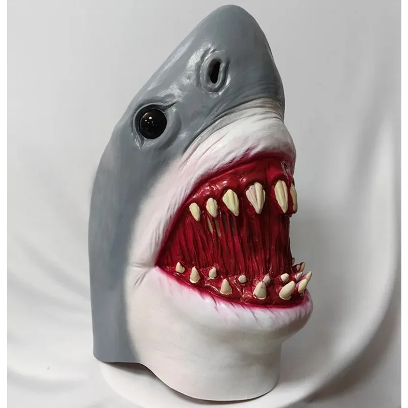 Megalodon shark mask headgear horror great white shark mask costume party Halloween props
Megalodon shark mask headgear horror great white shark mask costume party Halloween props