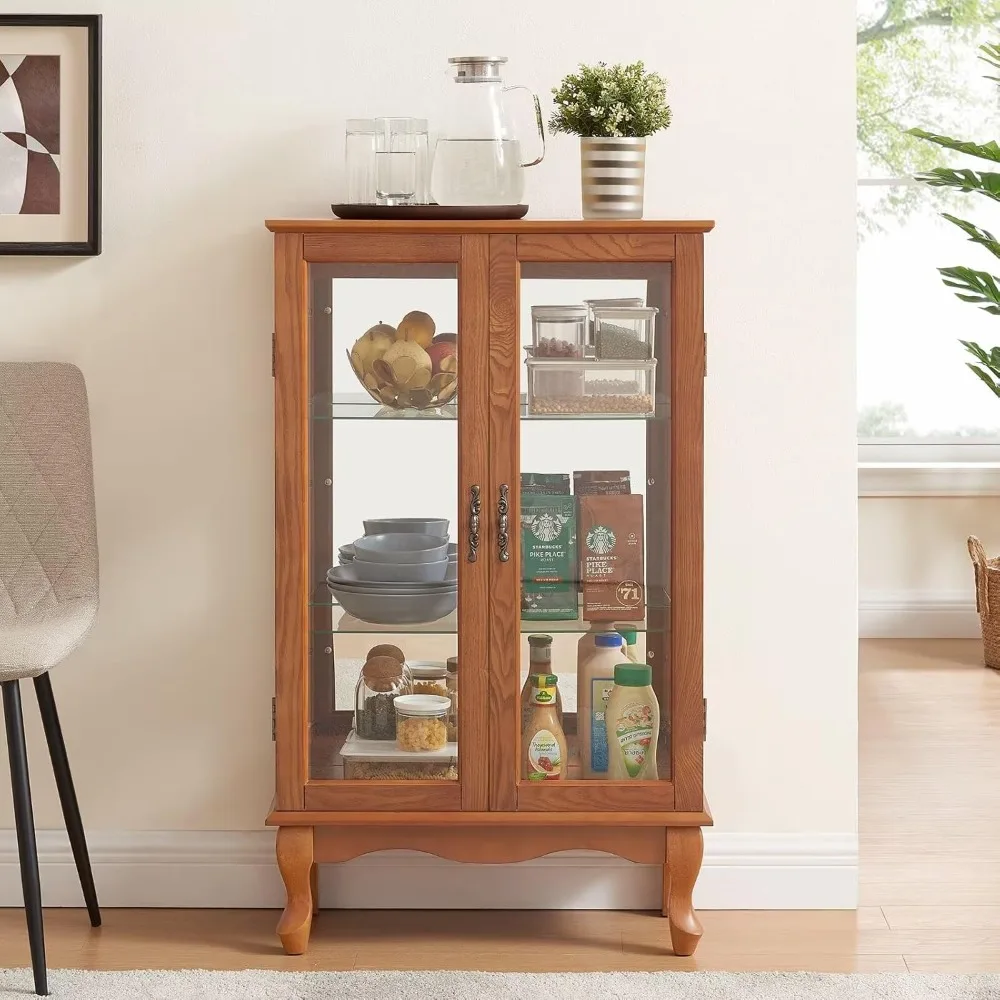 Display Cabinet with Lights, Storage Cabinets with Mirrored Back Panel and 2 Adjustable Shelves, Display Cabinet
Display Cabinet with Lights, Storage Cabinets with Mirrored Back Panel and 2 Adjustable Shelves, Display Cabinet