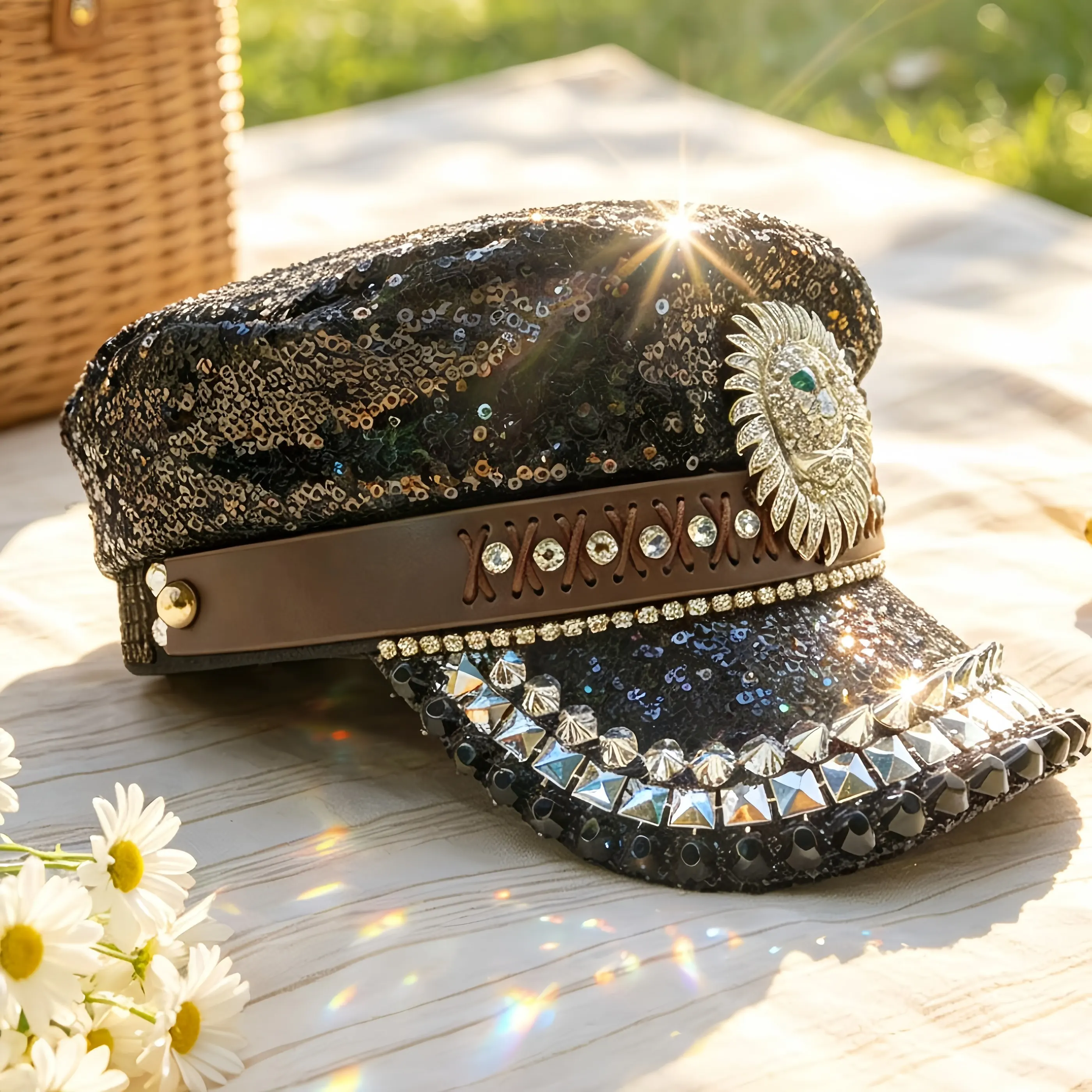 Rhinestone Captain Hat | Sparkly Adjustable Military Hats for Music Festivals, Bars, Bachelorette Party – Shiny Costume Cosplay
Rhinestone Captain Hat | Sparkly Adjustable Military Hats for Music Festivals, Bars, Bachelorette Party – Shiny Costume Cosplay