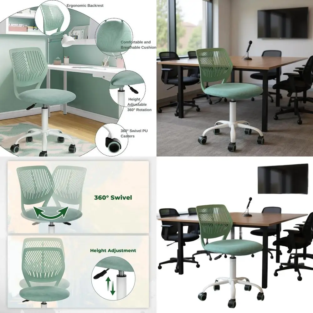 Эргономичное поворотное кресло мятно-зеленого цвета с мягким сиденьем и спинкой для коммерческих встреч и рабочих столов руководителей
Эргономичное поворотное кресло мятно-зеленого цвета с мягким сиденьем и спинкой для коммерческих встреч и рабочих столов руководителей