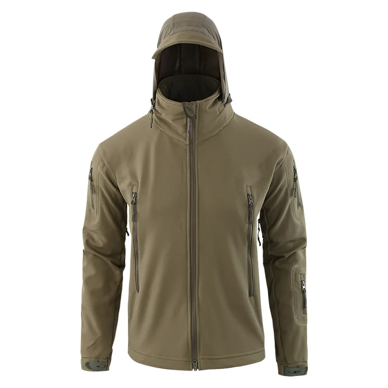 Solid color camouflage jacket waterproof warm hooded coat outdoor mountaineering jacket
Solid color camouflage jacket waterproof warm hooded coat outdoor mountaineering jacket