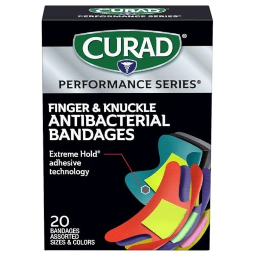Performance Series Fingertip and Knuckle Antibacterial Bandages, Extreme Hold Adhesive Technology, Fabric Bandages
Performance Series Fingertip and Knuckle Antibacterial Bandages, Extreme Hold Adhesive Technology, Fabric Bandages