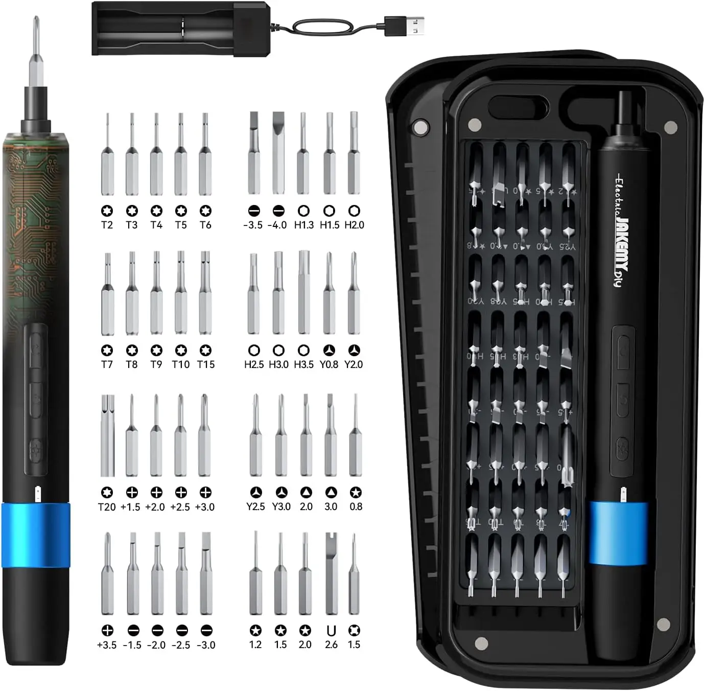 Electric Screwdriver, Precision Magnetic Screwdriver Bit Set(40 Bits), Dual-Mode Rechargeable Mini Cordless Power Screwdriver Re
Electric Screwdriver, Precision Magnetic Screwdriver Bit Set(40 Bits), Dual-Mode Rechargeable Mini Cordless Power Screwdriver Re