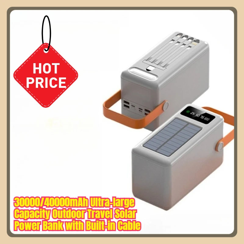 Multi-capacity Power Bank Battery Ultra-large Capacity Outdoor Travel Solar Power Bank with Built-in Cable
Multi-capacity Power Bank Battery Ultra-large Capacity Outdoor Travel Solar Power Bank with Built-in Cable