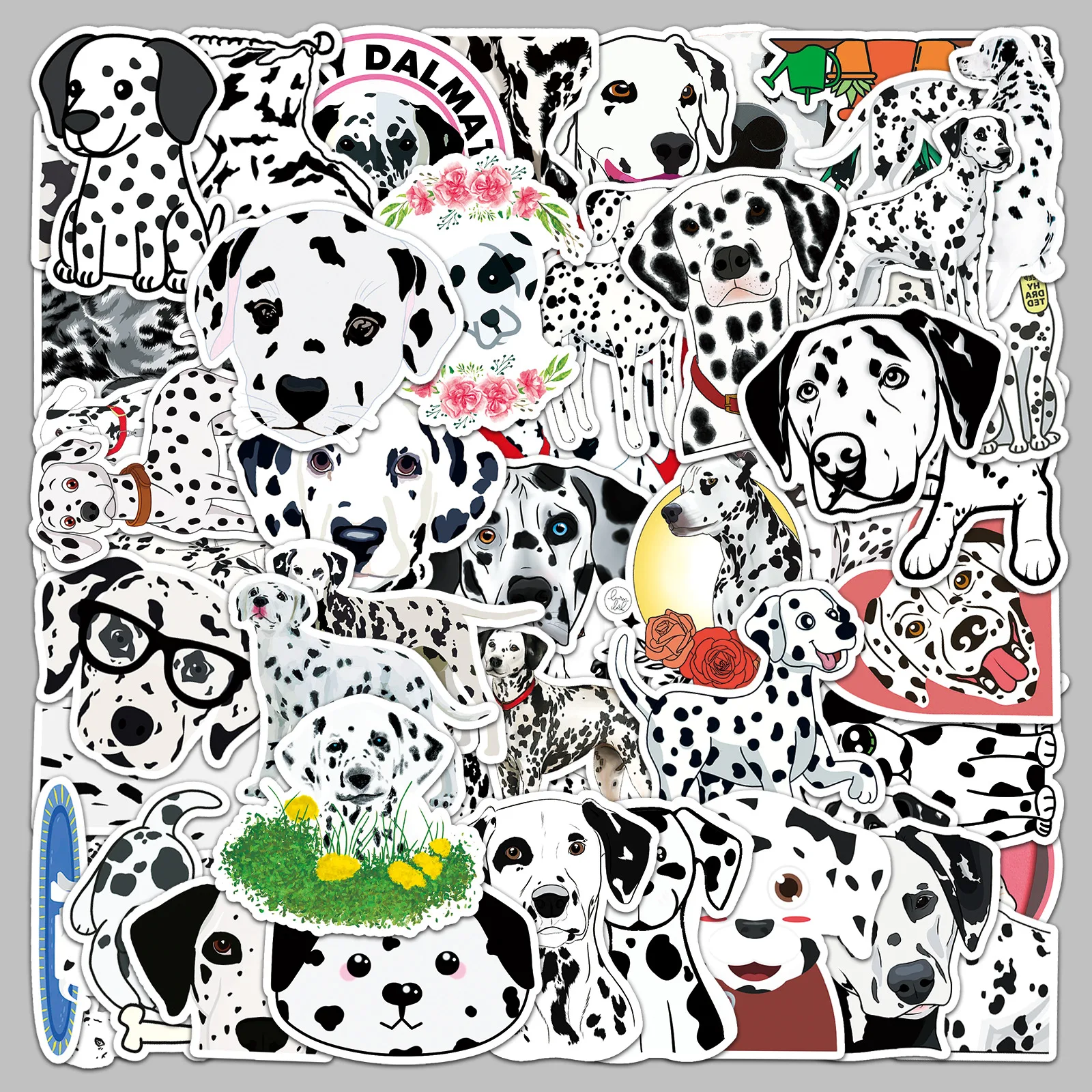 50pcs Creative Cartoon Style Cute Dalmdog Series Graffiti Stickers Suitable For Helmet Desktop Wall Decoration DIY Stickers
50pcs Creative Cartoon Style Cute Dalmdog Series Graffiti Stickers Suitable For Helmet Desktop Wall Decoration DIY Stickers
