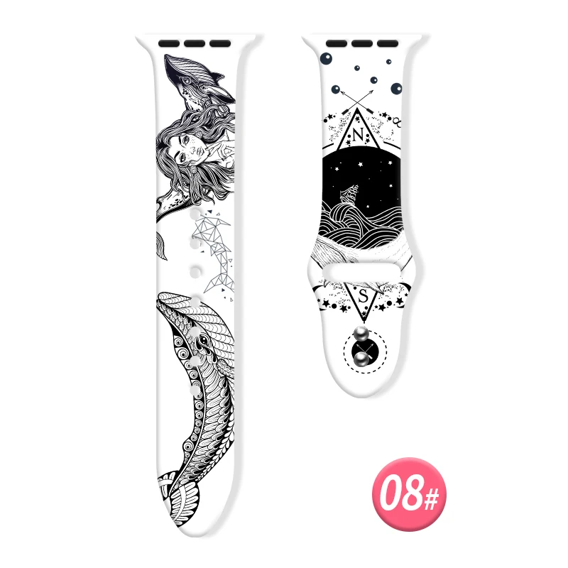 Dolphin Printed Strap for Apple Watch 9 8 7 SE 6 Silicone Band Replaceable Bracelet for iWatch 45mm 44mm 42mm 41mm Watchband
Dolphin Printed Strap for Apple Watch 9 8 7 SE 6 Silicone Band Replaceable Bracelet for iWatch 45mm 44mm 42mm 41mm Watchband