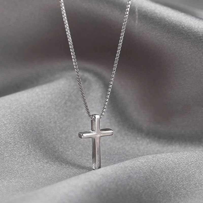 New 925 Sterling Silver Cross Necklace Simple Personality Religious Pendant Choker Women Exquisite Jewelry
New 925 Sterling Silver Cross Necklace Simple Personality Religious Pendant Choker Women Exquisite Jewelry