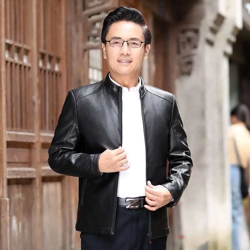 Men's Leather Jaet Autumn Winter Busin Sle Long Zipper Casual Scene Simulation Leather Padded Jaet Stand Collar Print
Men's Leather Jaet Autumn Winter Busin Sle Long Zipper Casual Scene Simulation Leather Padded Jaet Stand Collar Print