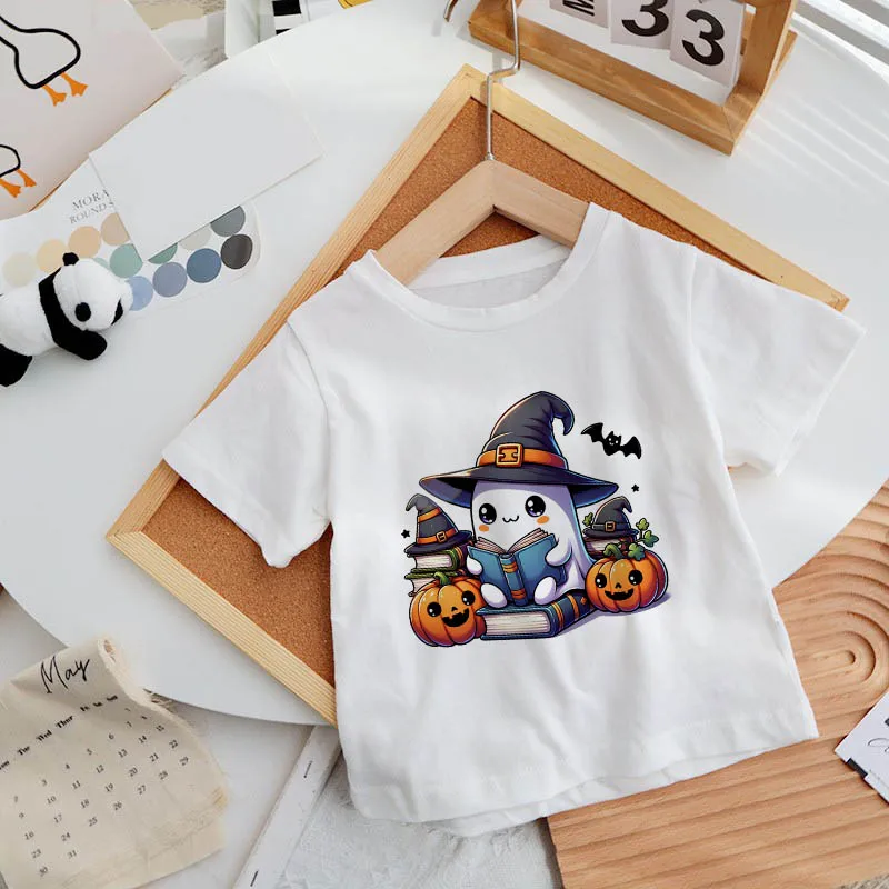 T-shirts Children Halloween Pumpkin Cute Ghost Print for Girl Boy Clothes Tee Shirt Cartoons Kid Casual Short Sleeve Tops
T-shirts Children Halloween Pumpkin Cute Ghost Print for Girl Boy Clothes Tee Shirt Cartoons Kid Casual Short Sleeve Tops