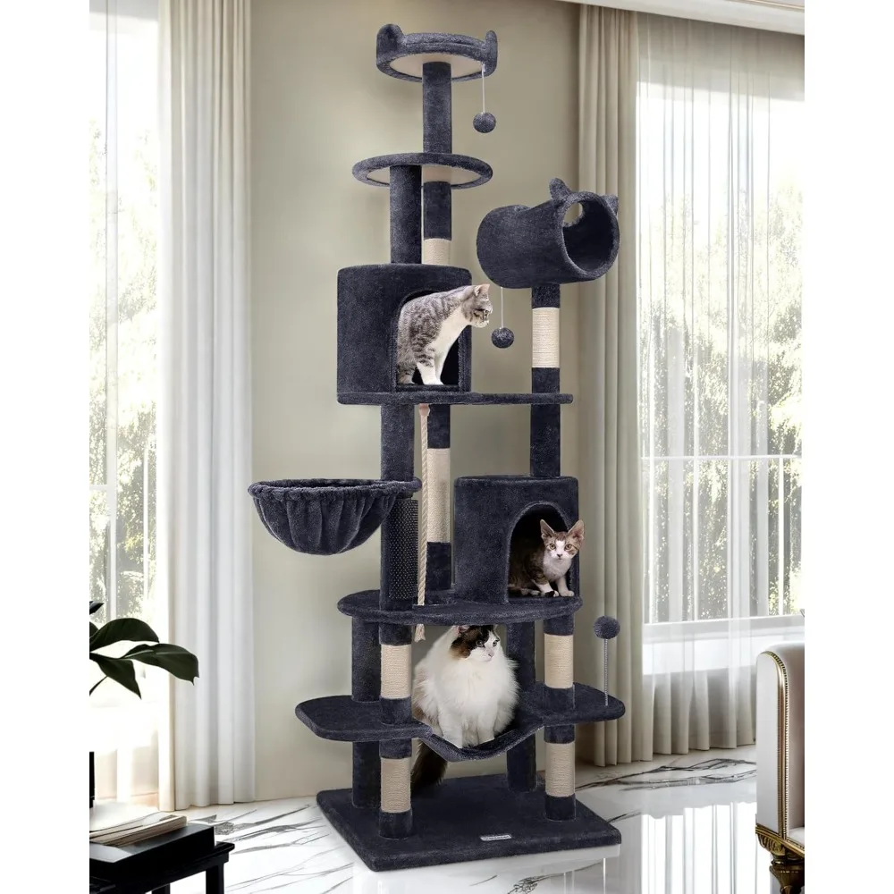 C81 Artistic Curved Cat Tower for Small Cats(Under 12 lbs), 81-inch Slim Design Cat Tree with Space-Saving Design, Indoor Cat Co
C81 Artistic Curved Cat Tower for Small Cats(Under 12 lbs), 81-inch Slim Design Cat Tree with Space-Saving Design, Indoor Cat Co
