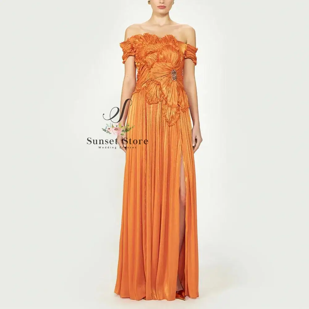 Customized Off-shoulder Georgette Prom Dresses for Women Pleated A Line فساتين سهرة with Slit Ruching Prom Gown 
Customized Off-shoulder Georgette Prom Dresses for Women Pleated A Line فساتين سهرة with Slit Ruching Prom Gown