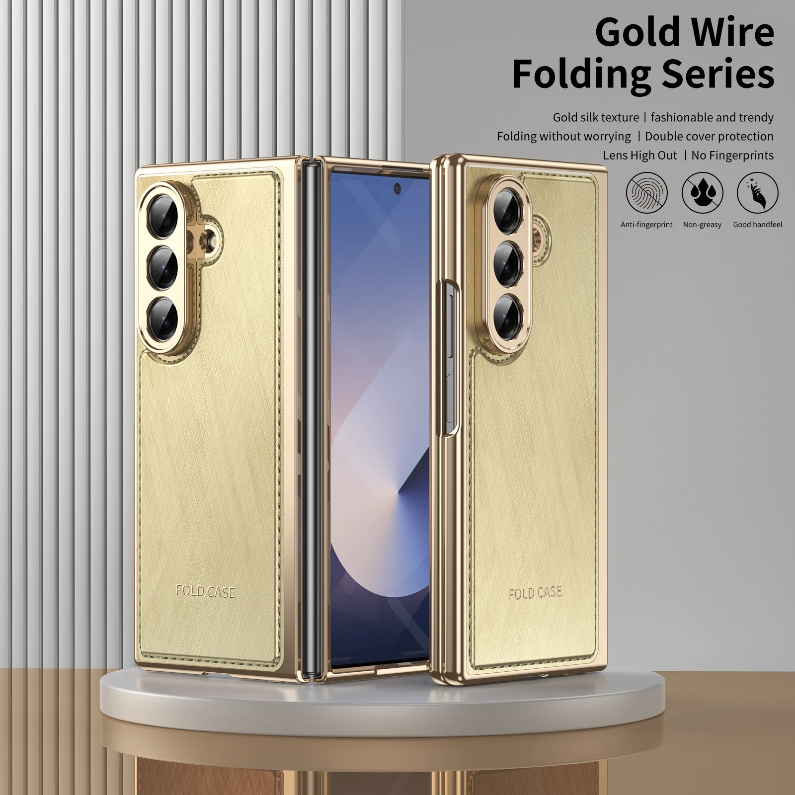 Роскошный складной чехол с золотой проволокой для Samsung Galaxy Z Fold 7 Fold 6 Fold 5 Fold 4 Встроенная защитная пленка из закаленного стекла для всего тела 
Роскошный складной чехол с золотой проволокой для Samsung Galaxy Z Fold 7 Fold 6 Fold 5 Fold 4 Встроенная защитная пленка из закаленного стекла для всего тела