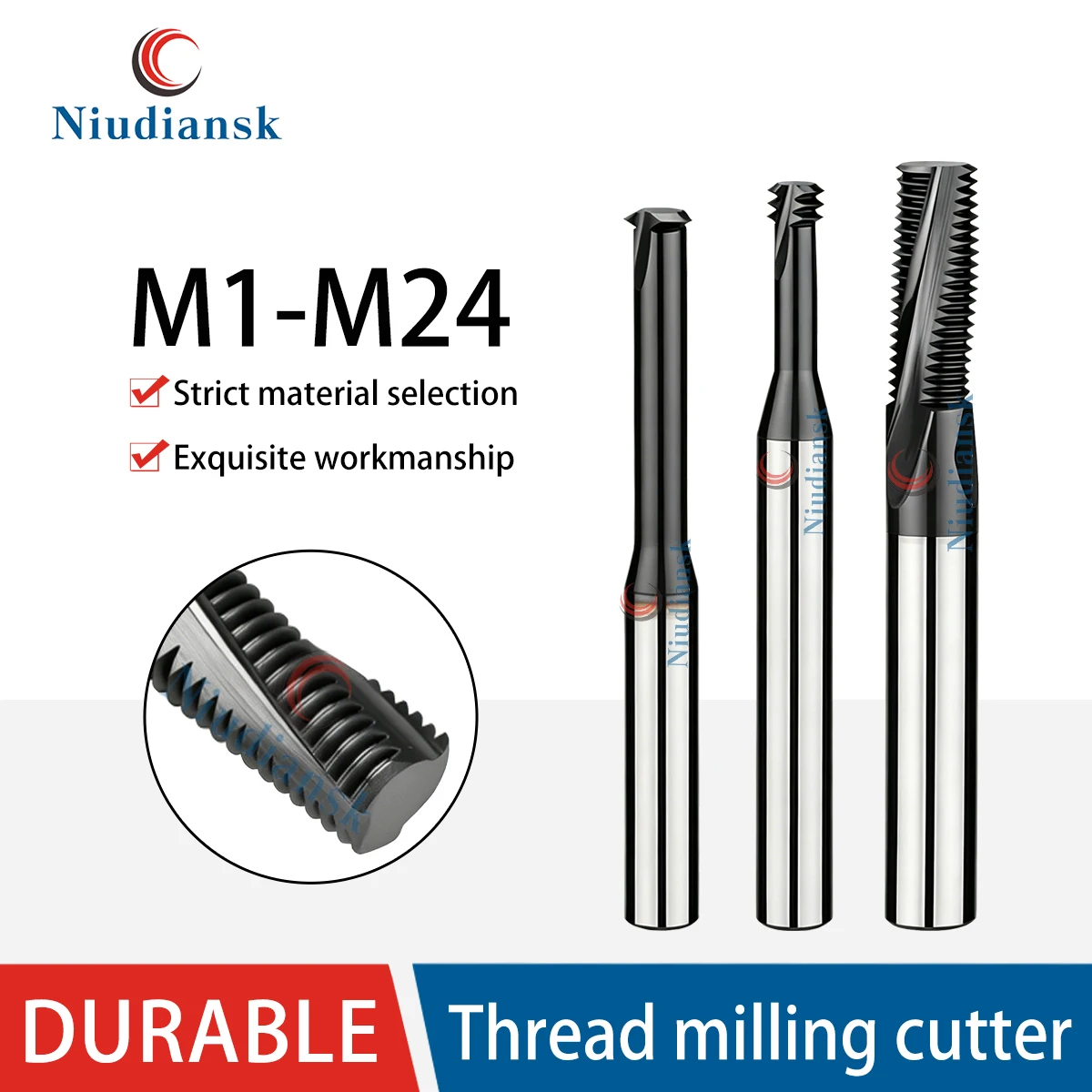 65° Thread Milling Cutter With Single Tooth Three Tooth Full Tooth Thread Groove M1-M24 Stainless Steel Mold M8*1.25*5.95*D6-4T
65° Thread Milling Cutter With Single Tooth Three Tooth Full Tooth Thread Groove M1-M24 Stainless Steel Mold M8*1.25*5.95*D6-4T