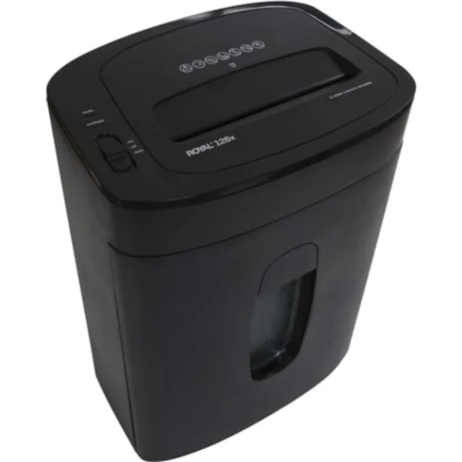 Office paper shredder, steel blades, black, crosscut for 12-sheet capacity and security
Office paper shredder, steel blades, black, crosscut for 12-sheet capacity and security