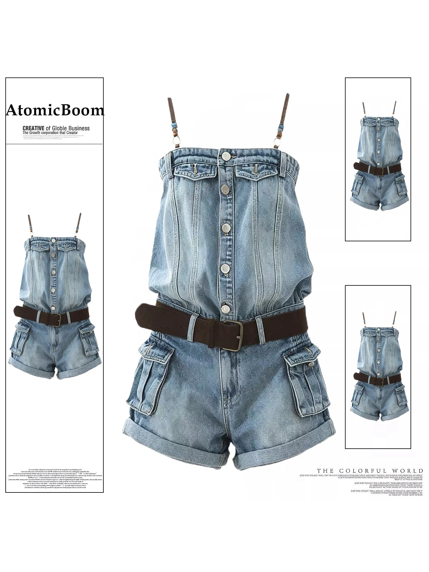 Retro American Blue Overalls Women's Summer Design Spicy Girl Slim Fit Workwear Pants Set Fashionable Natural Waist Jeans
Retro American Blue Overalls Women's Summer Design Spicy Girl Slim Fit Workwear Pants Set Fashionable Natural Waist Jeans