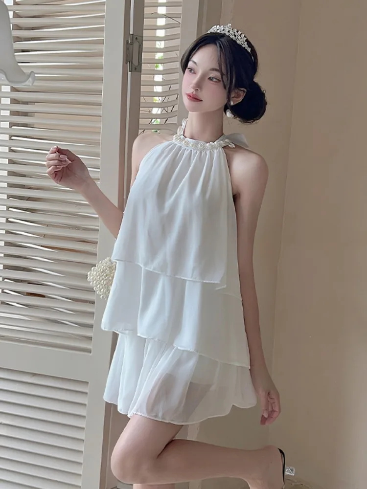 Fashionable Shoulder-baring Neckline Two-piece Set Short Skirt Sleeveless Heavy Embellishment Elegant Style Spring Collection
Fashionable Shoulder-baring Neckline Two-piece Set Short Skirt Sleeveless Heavy Embellishment Elegant Style Spring Collection