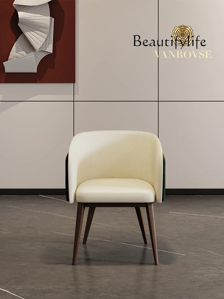 American Light Luxury Design Leather Dining Chair Restaurant Home Simple Advanced Backrest Solid Wood Chair
American Light Luxury Design Leather Dining Chair Restaurant Home Simple Advanced Backrest Solid Wood Chair
