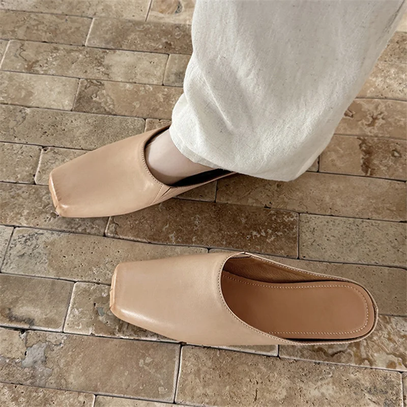 Square Toe Mules Brand Women Shoes Cow Leather Women Slippers for Women's Mules Shoes Flat Shoes for Daily Wear QN36
Square Toe Mules Brand Women Shoes Cow Leather Women Slippers for Women's Mules Shoes Flat Shoes for Daily Wear QN36