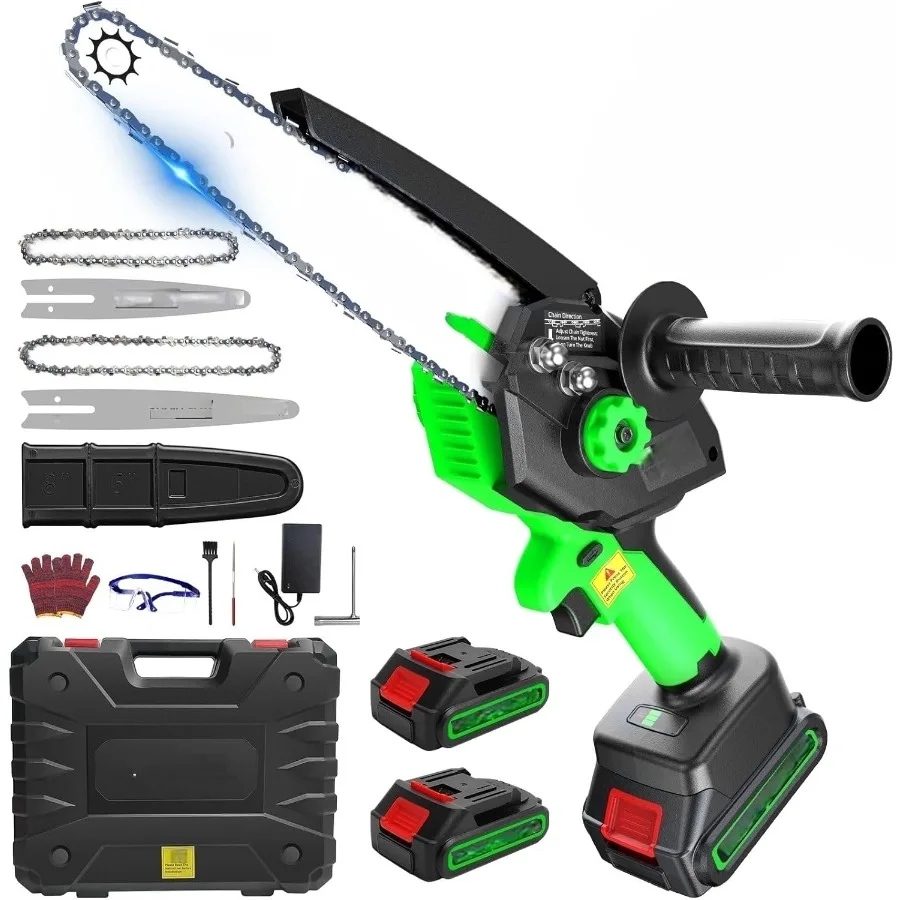 Беспроводная 8-дюймовая и 6-дюймовая электрическая цепная пила с 2 перезаряжаемыми батареями для эффективной обрезки деревьев и резки древесины Portab
Беспроводная 8-дюймовая и 6-дюймовая электрическая цепная пила с 2 перезаряжаемыми батареями для эффективной обрезки деревьев и резки древесины Portab