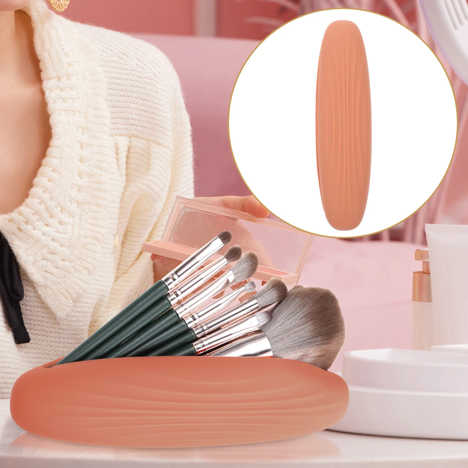 Soft Flexible Silicone Makeup Brush Holder Portable Container Organizer for Travel Makeup Brush Case Beauty Organizer
Soft Flexible Silicone Makeup Brush Holder Portable Container Organizer for Travel Makeup Brush Case Beauty Organizer