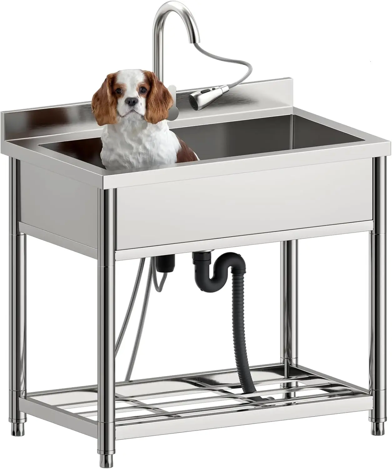 Stainless Steel Large Utility Sink Single Bowl, Freestanding Laundry Sink With Pull-Out Faucet, Utility Sink For Laundry Room,
Stainless Steel Large Utility Sink Single Bowl, Freestanding Laundry Sink With Pull-Out Faucet, Utility Sink For Laundry Room,