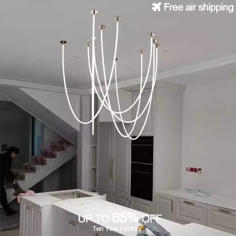 Silicone LED Minimalist Line Hanging Pendant Light Italian Design Suspension Luminaire for Villa Staircase Living Room
Silicone LED Minimalist Line Hanging Pendant Light Italian Design Suspension Luminaire for Villa Staircase Living Room