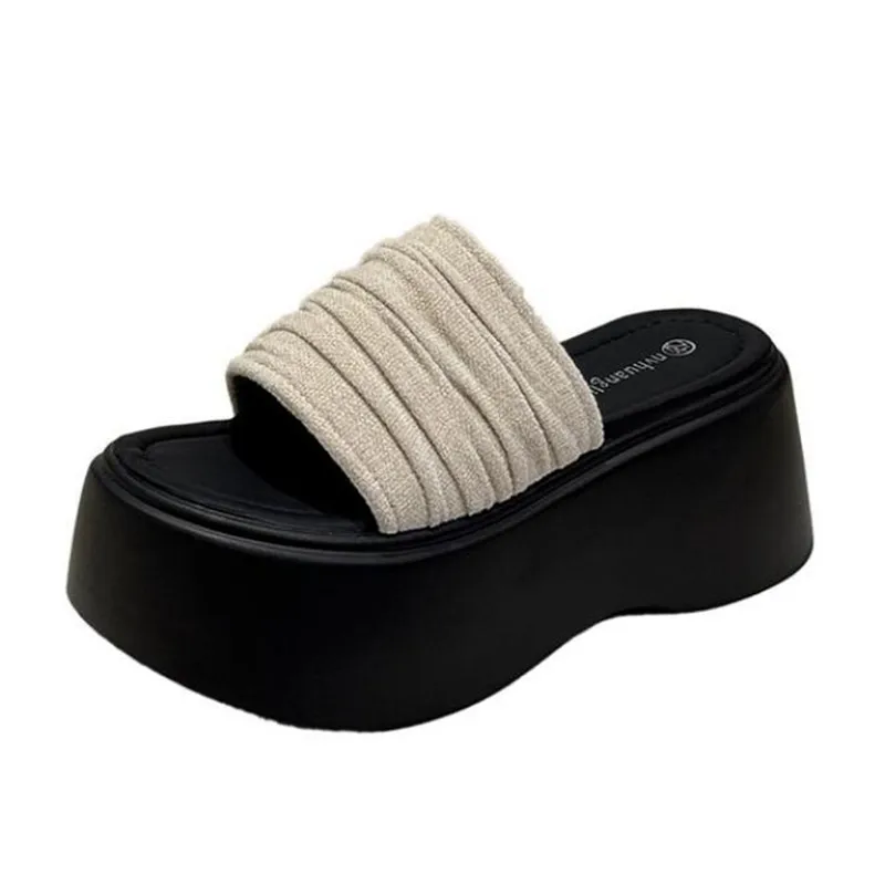 Luxury 2026 Women's Summer Thick Heel Sandals Outdoor Slip-On Beach Slippers 8CM Chunky Heels Fashionable All-Match Cloth Shoes
Luxury 2026 Women's Summer Thick Heel Sandals Outdoor Slip-On Beach Slippers 8CM Chunky Heels Fashionable All-Match Cloth Shoes