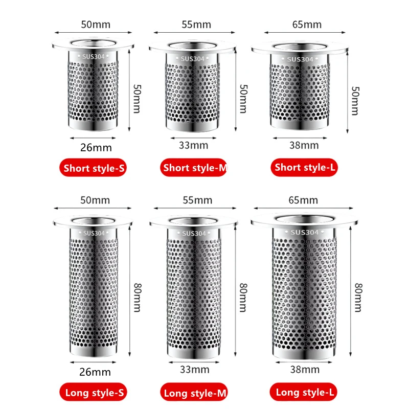 Stainless Steel Floor Drain Filter Hair Catcher Shower Sink Strainer Kitchen Sink Anti-clog Filter Bathroom Facilities
Stainless Steel Floor Drain Filter Hair Catcher Shower Sink Strainer Kitchen Sink Anti-clog Filter Bathroom Facilities
