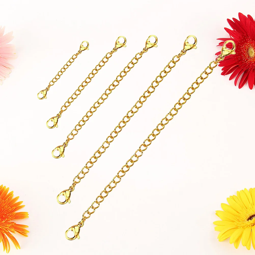 5pcs Extender Chains 15cm 12cm 10cm 8cm 5cm Stainless Steel Lobster Clasp Necklace Bracelet Extensions Jewelry Making
5pcs Extender Chains 15cm 12cm 10cm 8cm 5cm Stainless Steel Lobster Clasp Necklace Bracelet Extensions Jewelry Making