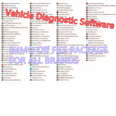 Vehicle Diagnostic Software Package 32GB IMMO Off Airbag Reset Mileage Correction Tool Dash Repair Files for Cars Coding Support
