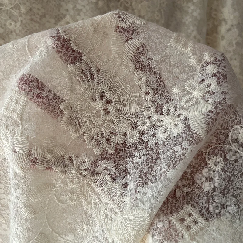 Cotton thread embroidery fabric French lace embroidery floral mesh fabric for wedding dresses and home decoration fabrics
Cotton thread embroidery fabric French lace embroidery floral mesh fabric for wedding dresses and home decoration fabrics