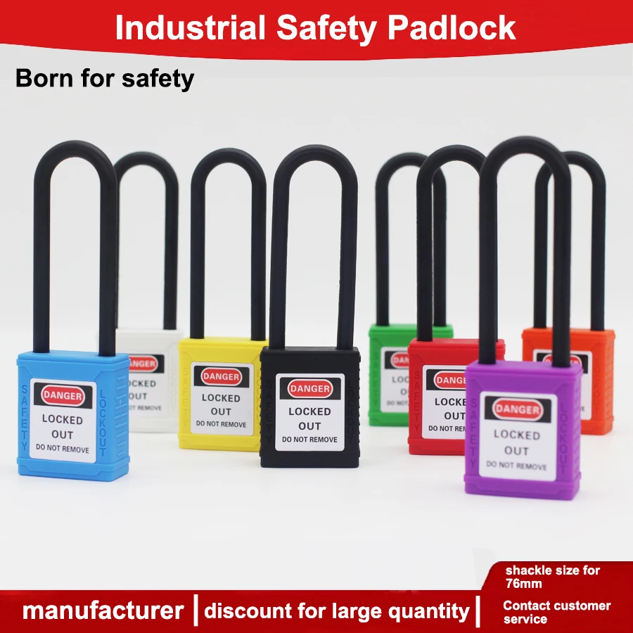 76mm long shackle Nylon Safety Lockout ,Industrial Safety Padlock,adecuado para aplicaciones industrialesy electricas
76mm long shackle Nylon Safety Lockout ,Industrial Safety Padlock,adecuado para aplicaciones industrialesy electricas